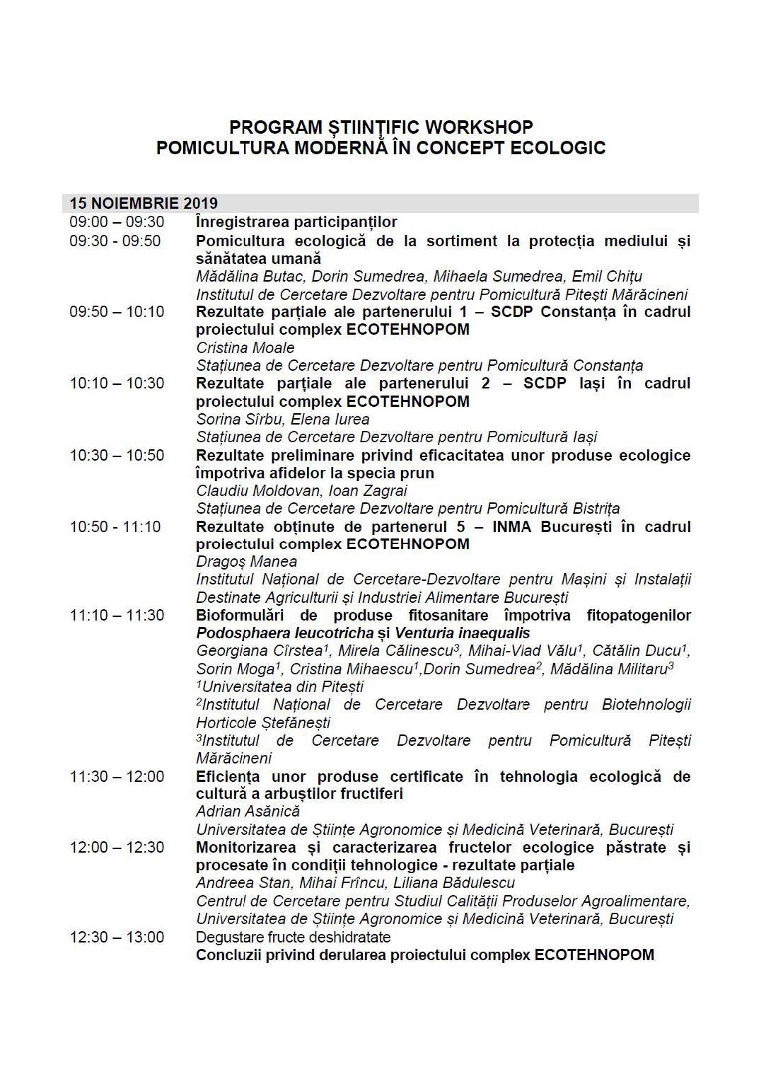 program Maracineni